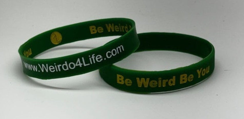 Rubber Wristband - Be Weird Be You Lanyard Weirdo 4 Life Green 