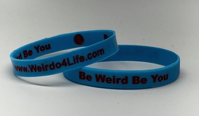 Rubber Wristband - Be Weird Be You Lanyard Weirdo 4 Life Light Blue 