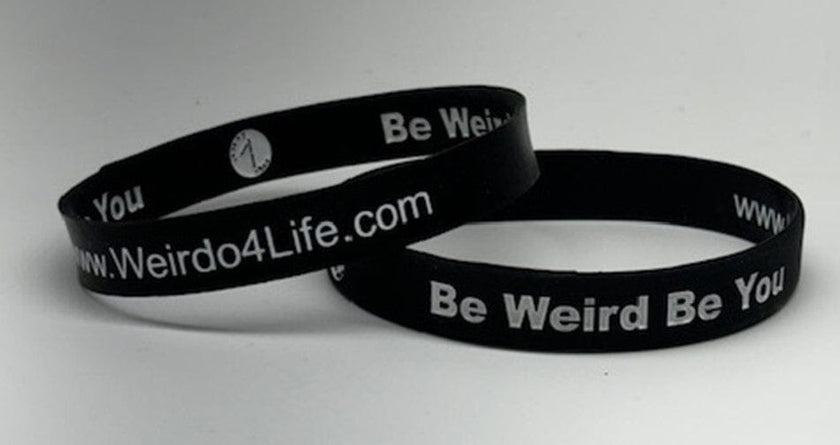 Rubber Wristband - Be Weird Be You Lanyard Weirdo 4 Life Black 