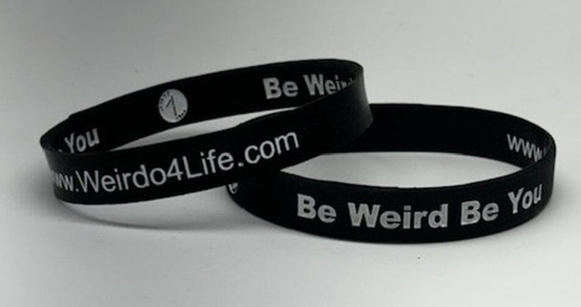 Rubber Wristband - Be Weird Be You Lanyard Weirdo 4 Life Black 